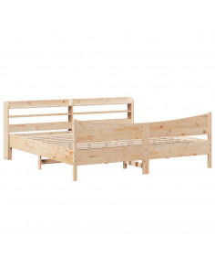 Giroletto con Testiera 200x200 cm in Legno Massello di Pino 2