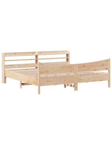 Giroletto con Testiera 200x200 cm in Legno Massello di Pino