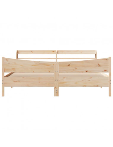 Giroletto con Testiera 200x200 cm in Legno Massello di Pino