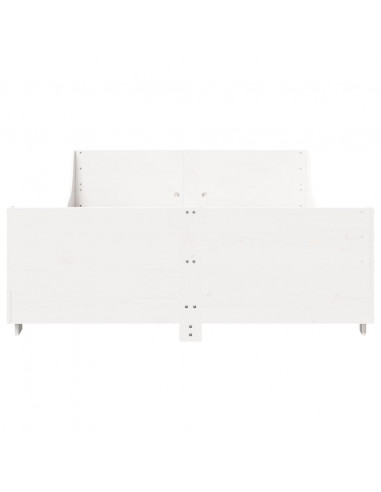 Giroletto con Testiera Bianco 120x200 cm Legno Massello di Pino