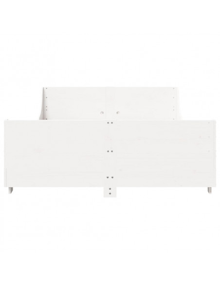 Giroletto con Testiera Bianco 120x200 cm Legno Massello di Pino