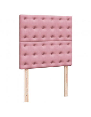 Giroletto a Molle con Materasso Rosa 100x200 cm in Velluto