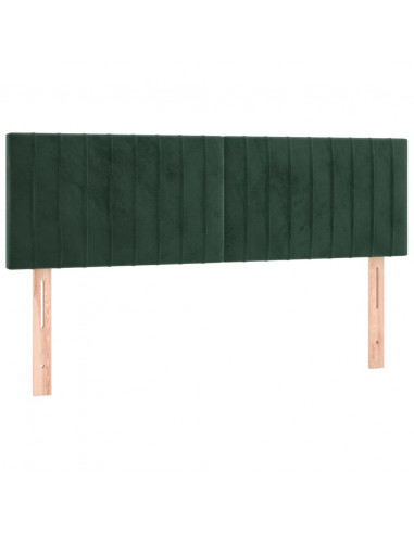 Giroletto a Molle con Materasso Verde Scuro 140x200 cm Velluto