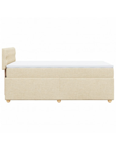 Giroletto a Molle con Materasso Crema 100x200 cm in Tessuto