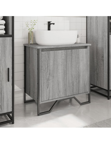 Mobile Lavabo Bagno Grigio Sonoma 60x35x60 cm in Truciolato