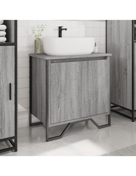Mobile Lavabo Bagno Grigio Sonoma 60x35x60 cm in Truciolato