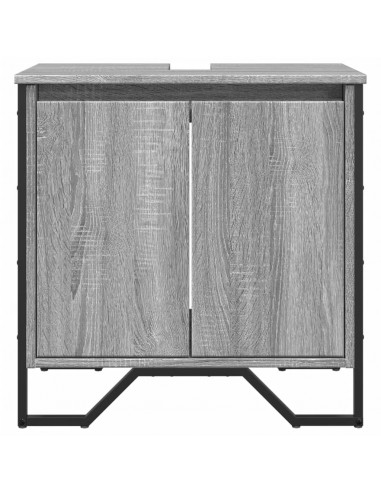 Mobile Lavabo Bagno Grigio Sonoma 60x35x60 cm in Truciolato