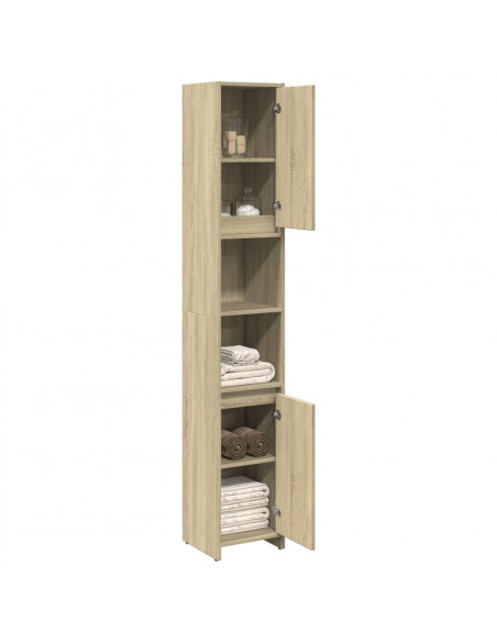 Mobile da Bagno Rovere Sonoma 30x30x183,5 cm Legno Multistrato
