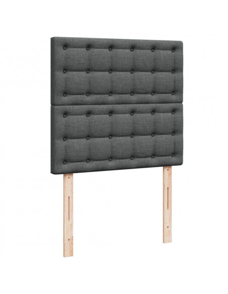 Giroletto a Molle con Materasso Grigio Scuro 100x200 cm Tessuto