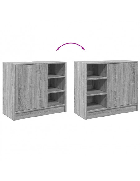 Mobile Lavabo Grigio Sonoma 63x29x55 cm in Legno Multistrato