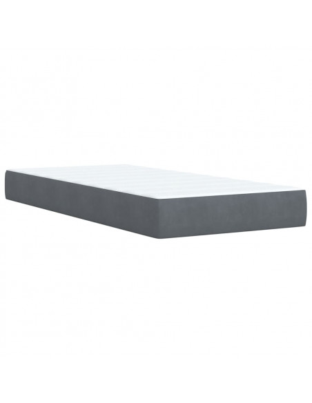 Giroletto a Molle con Materasso Grigio Scuro 80x200 cm Velluto