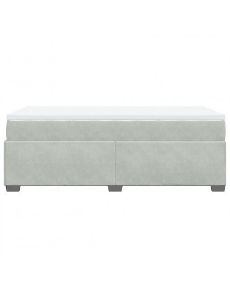 Giroletto a Molle con Materasso Grigio Chiaro 80x200 cm Velluto