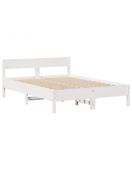 Letto senza Materasso Bianco 140x200 cm Legno Massello di Pino