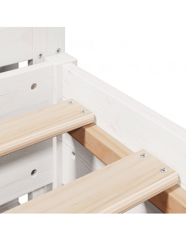 Letto senza Materasso Bianco 140x200 cm Legno Massello di Pino