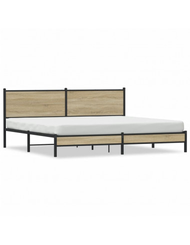 Giroletto senza Materaso in Metallo Rovere Sonoma 193x203 cm