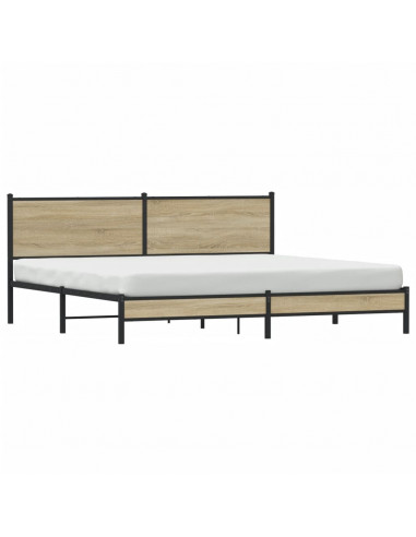 Giroletto senza Materaso in Metallo Rovere Sonoma 193x203 cm