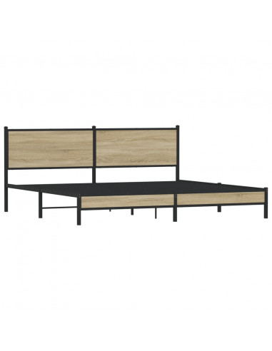 Giroletto senza Materaso in Metallo Rovere Sonoma 193x203 cm