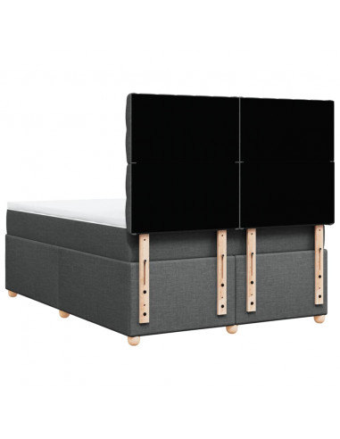 Giroletto a Molle con Materasso Grigio Scuro 140x190 cm Tessuto