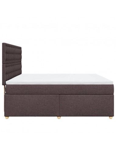 Giroletto a Molle con Materasso Marrone Scuro 180x200cm Tessuto