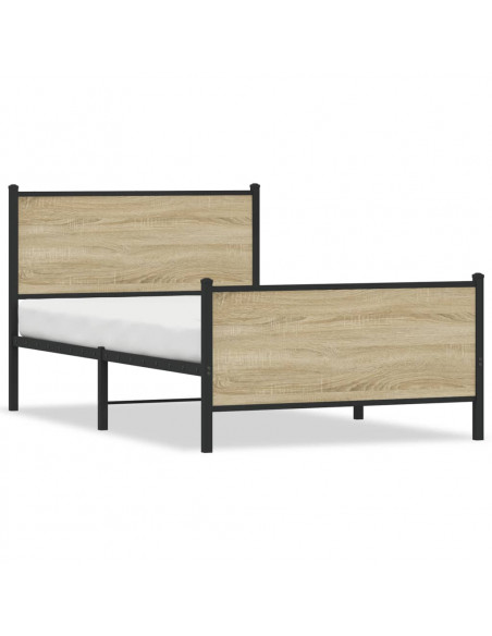 Giroletto con Testiera&Pediera Metallo Rovere Sonoma 100x190 cm