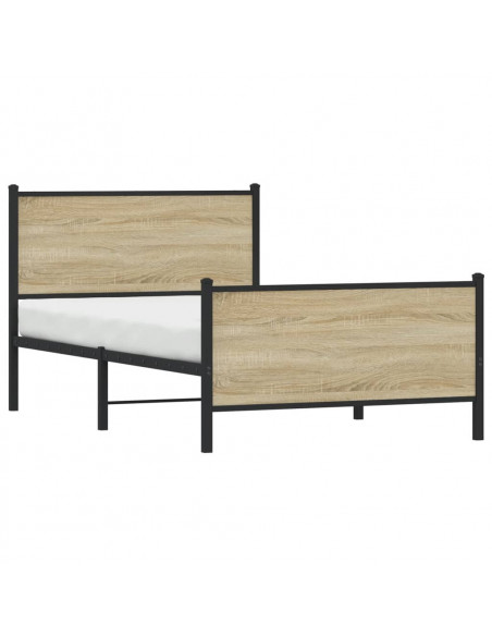 Giroletto con Testiera&Pediera Metallo Rovere Sonoma 100x190 cm