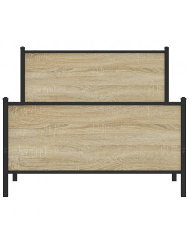 Giroletto con Testiera&Pediera Metallo Rovere Sonoma 100x190 cm