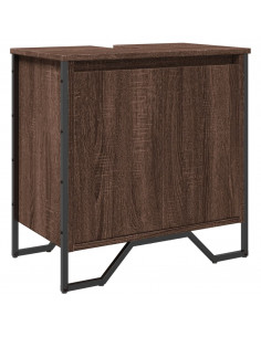 Mobile Lavabo Bagno Rovere Marrone 60x35x60cm in Truciolato 2