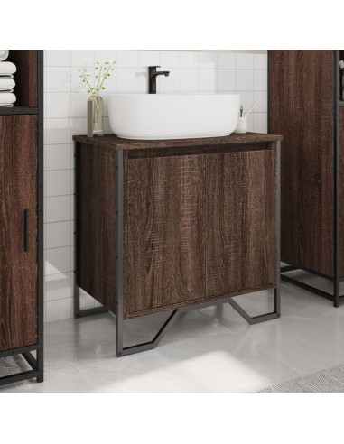Mobile Lavabo Bagno Rovere Marrone 60x35x60cm in Truciolato
