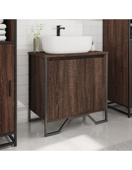 Mobile Lavabo Bagno Rovere Marrone 60x35x60cm in Truciolato
