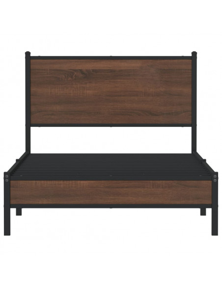 Giroletto con Testiera in Metallo Rovere Marrone 107x203 cm