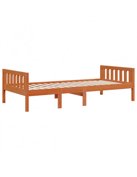 Letto Bambini senza Materasso Marrone Cera 90x200 cm Legno Pino