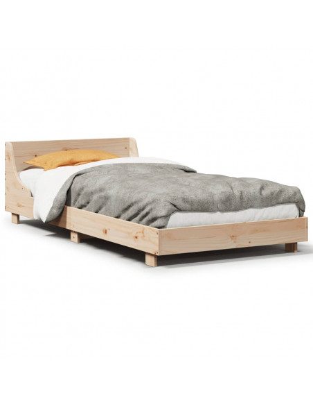 Giroletto con Testiera 75x190 cm in Legno Massello di Pino
