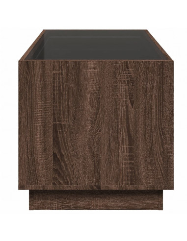 Tavolino da Salotto con LED Infinity Rovere Marrone 70x50x50 cm