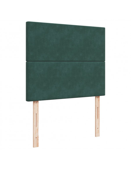 Giroletto a Molle con Materasso Verde Scuro 120x200 cm Velluto