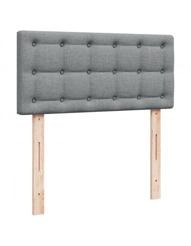 Giroletto a Molle con Materasso Grigio Chiaro 90x200 cm Tessuto