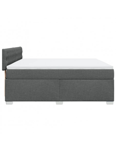 Giroletto a Molle con Materasso Grigio Scuro 180x200 cm Tessuto