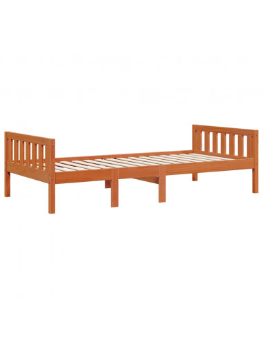 Letto Bambini senza Materasso Marrone Cera 75x190 cm Legno Pino