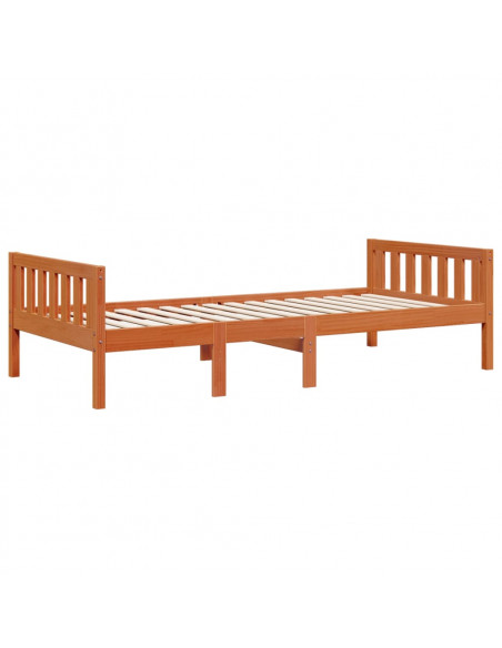 Letto Bambini senza Materasso Marrone Cera 75x190 cm Legno Pino