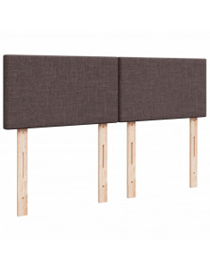 Giroletto a Molle con Materasso Marrone Scuro 140x200cm Tessuto 2