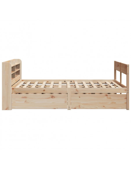 Letto senza Materasso 140x190 cm in Legno Massello di Pino
