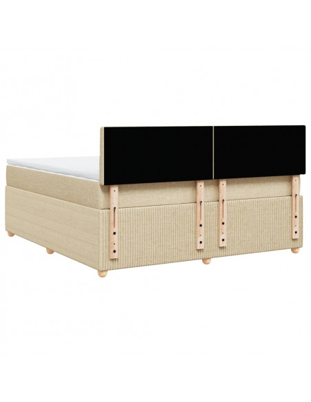 Giroletto a Molle con Materasso Crema 180x200 cm in Tessuto