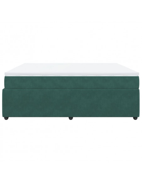 Giroletto a Molle con Materasso Verde Scuro 180x200 cm Velluto