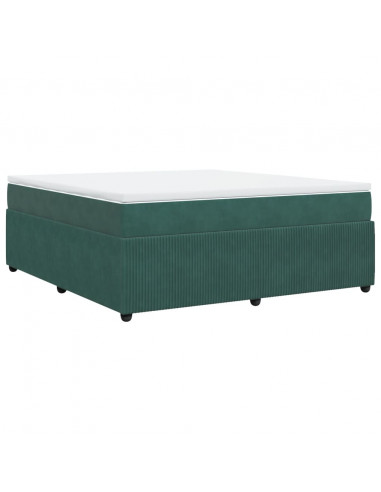 Giroletto a Molle con Materasso Verde Scuro 180x200 cm Velluto