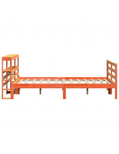 Letto senza Materasso Marrone Cera 135x190 cm in Legno di Pino 2