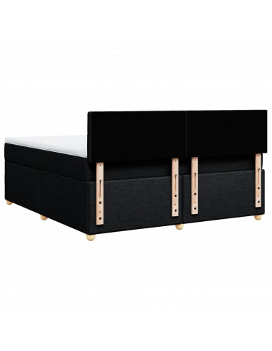 Giroletto a Molle con Materasso Nero 180x200 cm in Tessuto