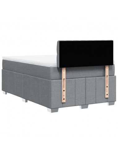 Giroletto a Molle con Materasso Grigio Chiaro 120x200cm Tessuto