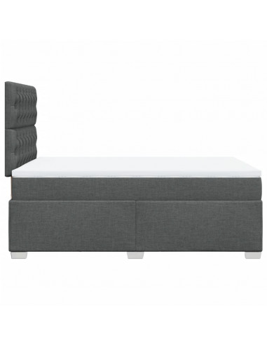 Giroletto a Molle con Materasso Grigio Scuro 120x200 cm Tessuto
