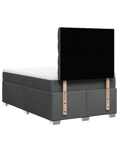 Giroletto a Molle con Materasso Grigio Scuro 120x200 cm Tessuto