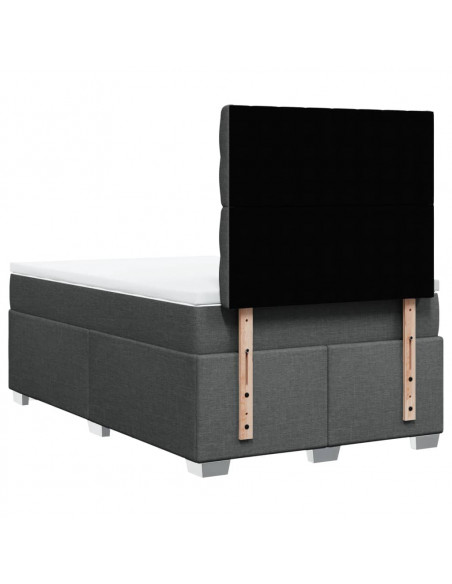 Giroletto a Molle con Materasso Grigio Scuro 120x200 cm Tessuto