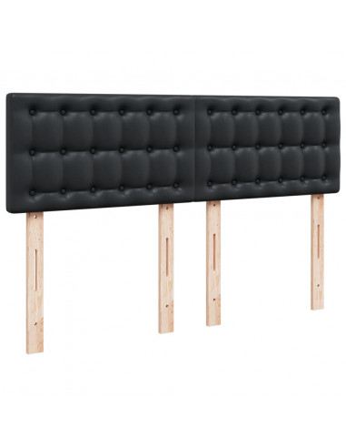 Giroletto a Molle con Materasso Nero 160x200 cm in Similpelle